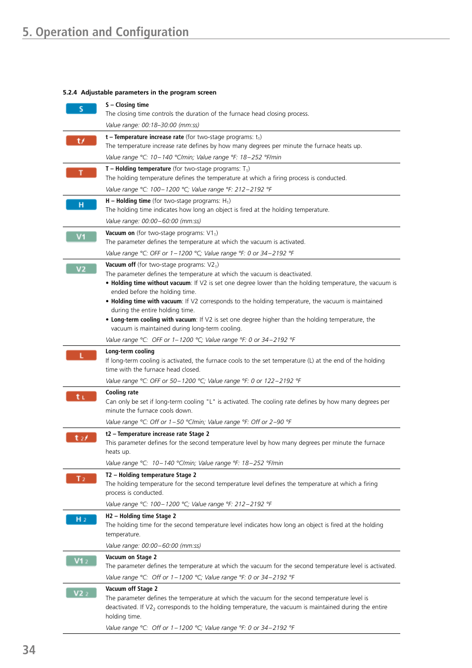 34 5. operation and configuration | Ivoclar Vivadent P710 User Manual | Page 34 / 88