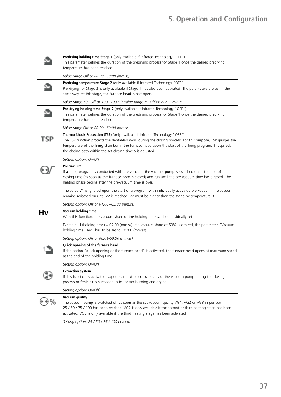 37 5. operation and configuration | Ivoclar Vivadent P710 User Manual | Page 37 / 88