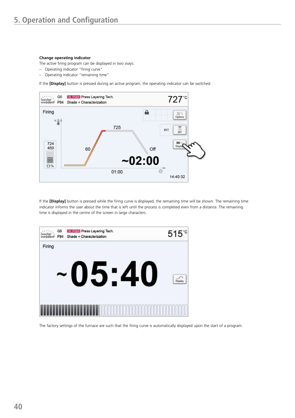 Operation and configuration | Ivoclar Vivadent P710 User Manual | Page 40 / 88