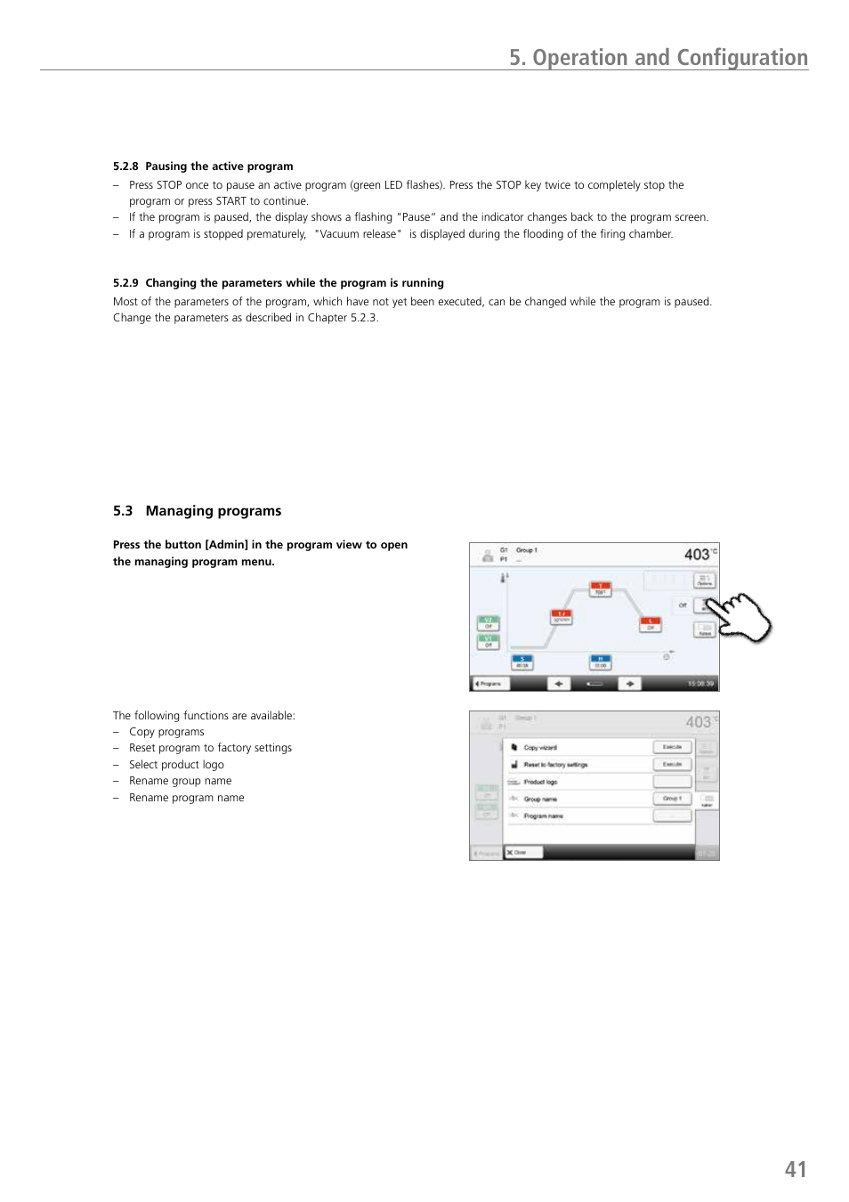 Operation and configuration | Ivoclar Vivadent P710 User Manual | Page 41 / 88