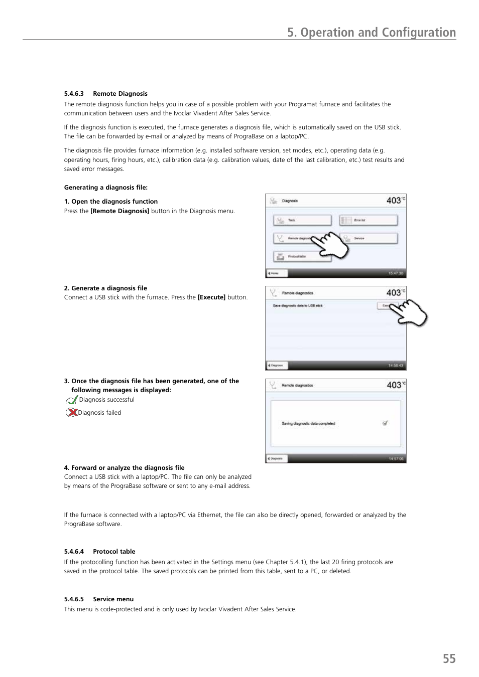 55 5. operation and configuration | Ivoclar Vivadent P710 User Manual | Page 55 / 88