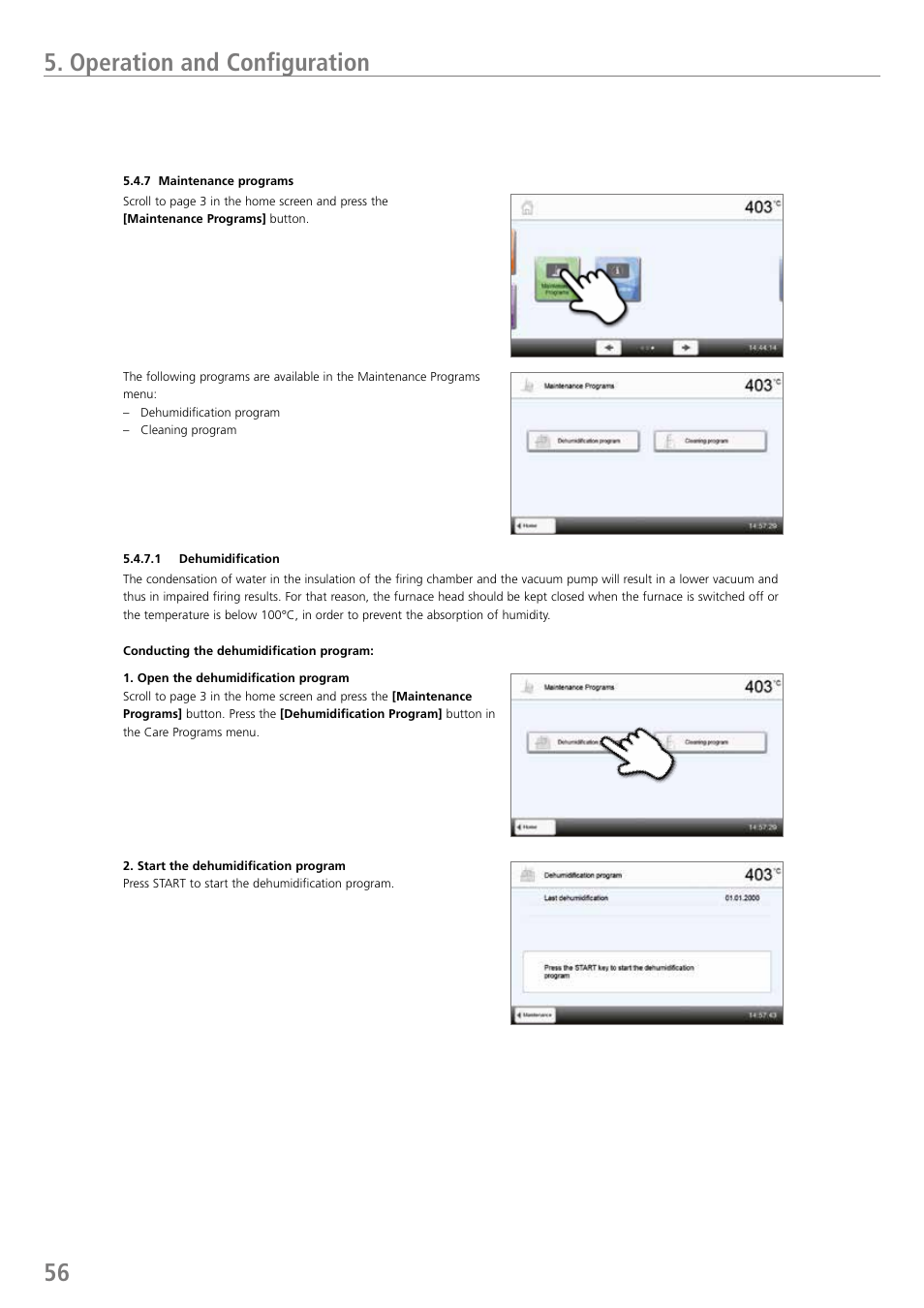 56 5. operation and configuration | Ivoclar Vivadent P710 User Manual | Page 56 / 88