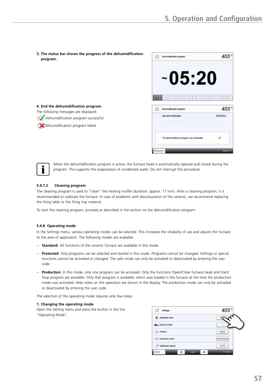57 5. operation and configuration | Ivoclar Vivadent P710 User Manual | Page 57 / 88