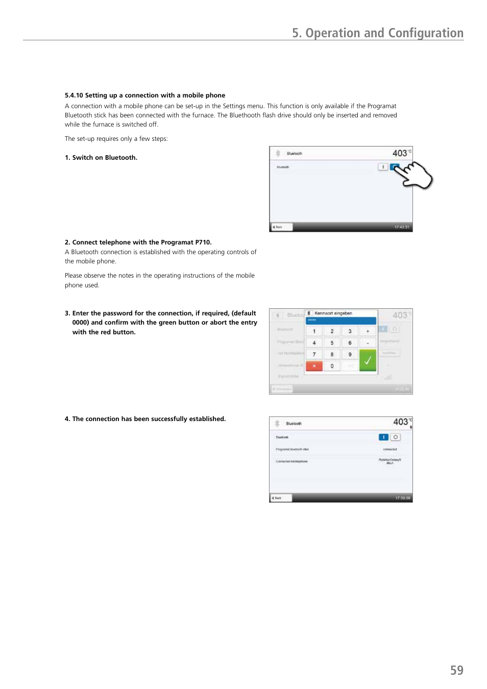 59 5. operation and configuration | Ivoclar Vivadent P710 User Manual | Page 59 / 88