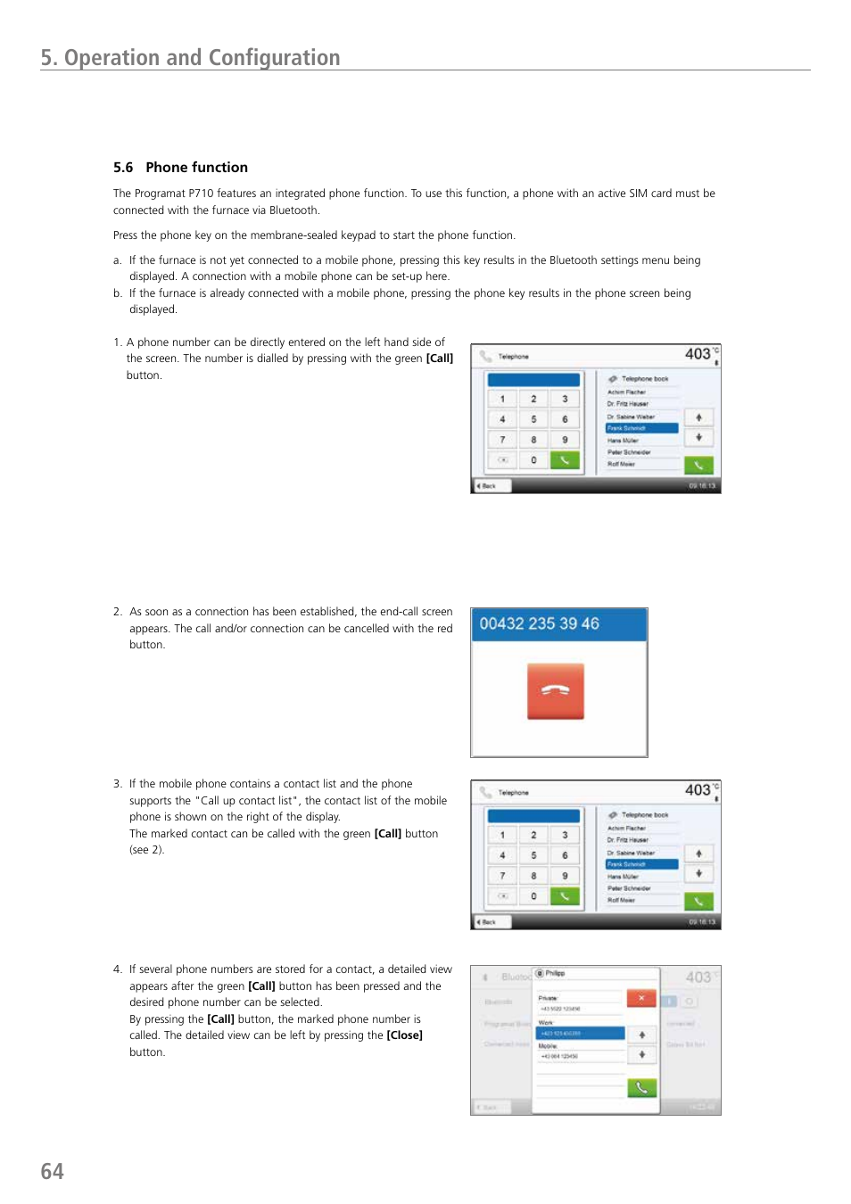 64 5. operation and configuration | Ivoclar Vivadent P710 User Manual | Page 64 / 88