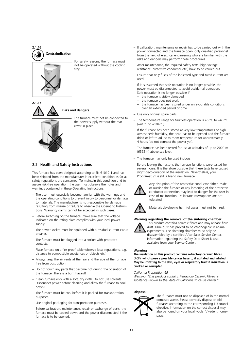 2 health and safety instructions | Ivoclar Vivadent S1 User Manual | Page 11 / 32