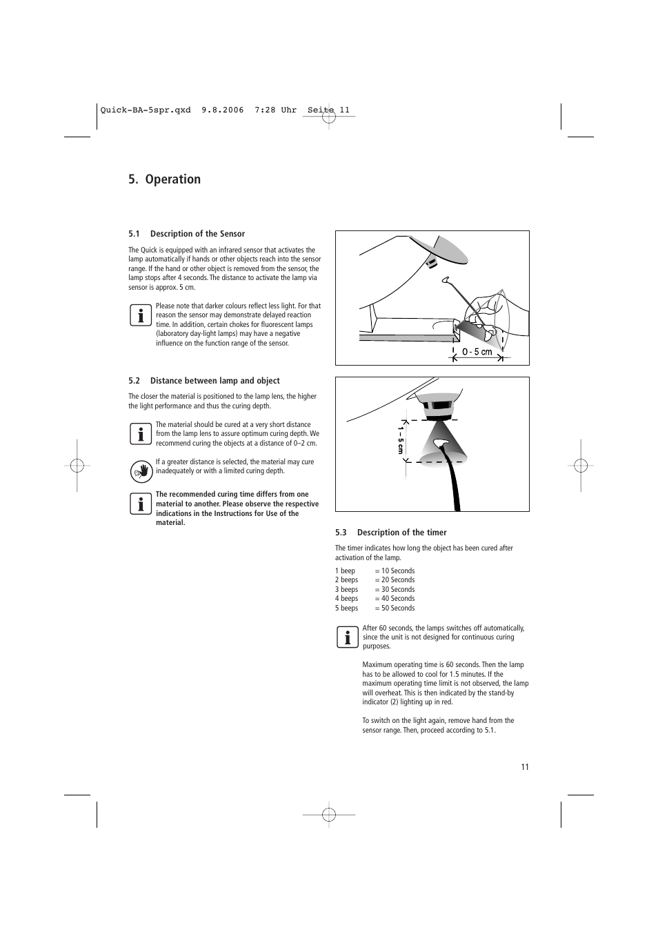 Operation | Ivoclar Vivadent Quick User Manual | Page 11 / 76