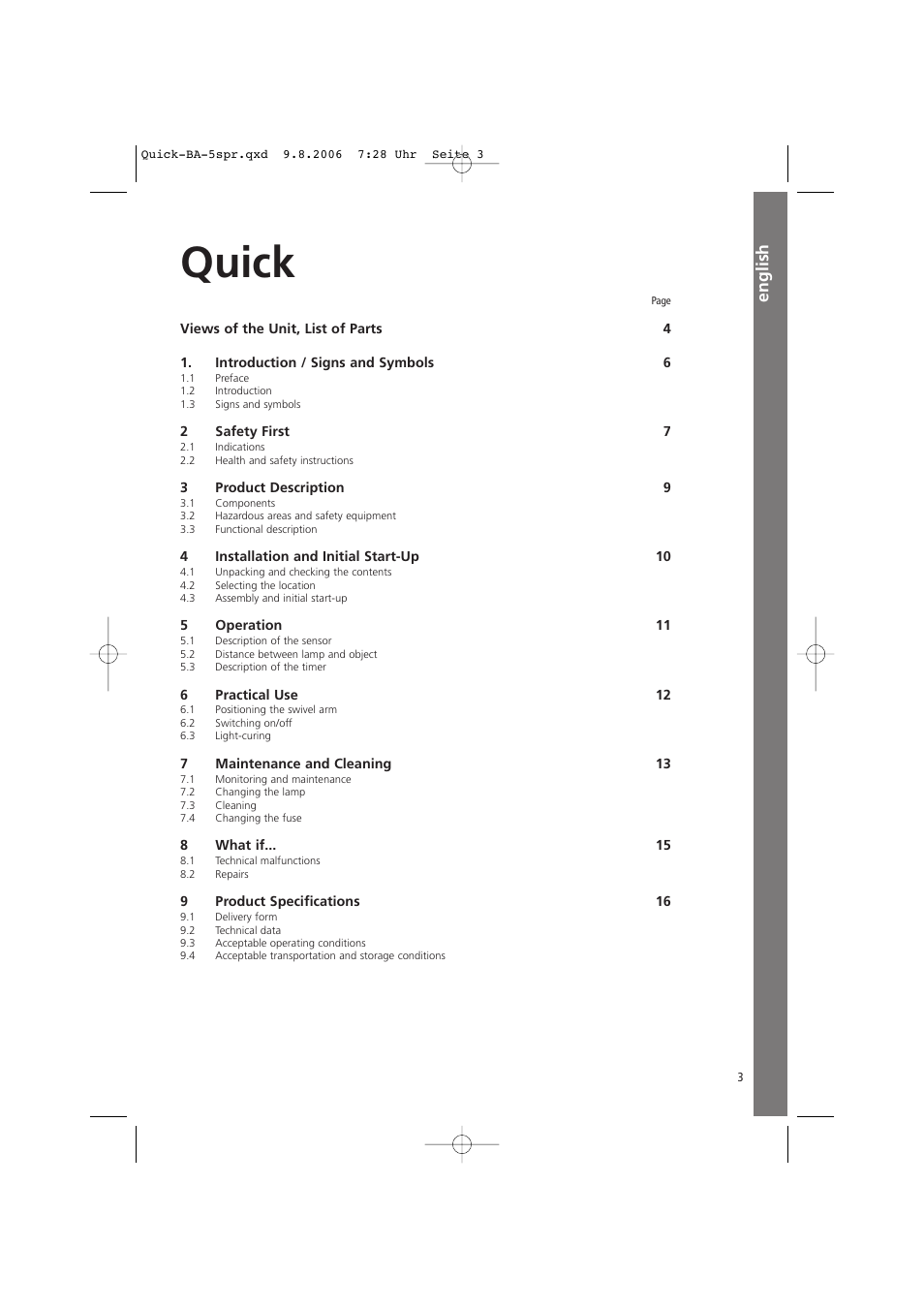 Quick, English | Ivoclar Vivadent Quick User Manual | Page 3 / 76