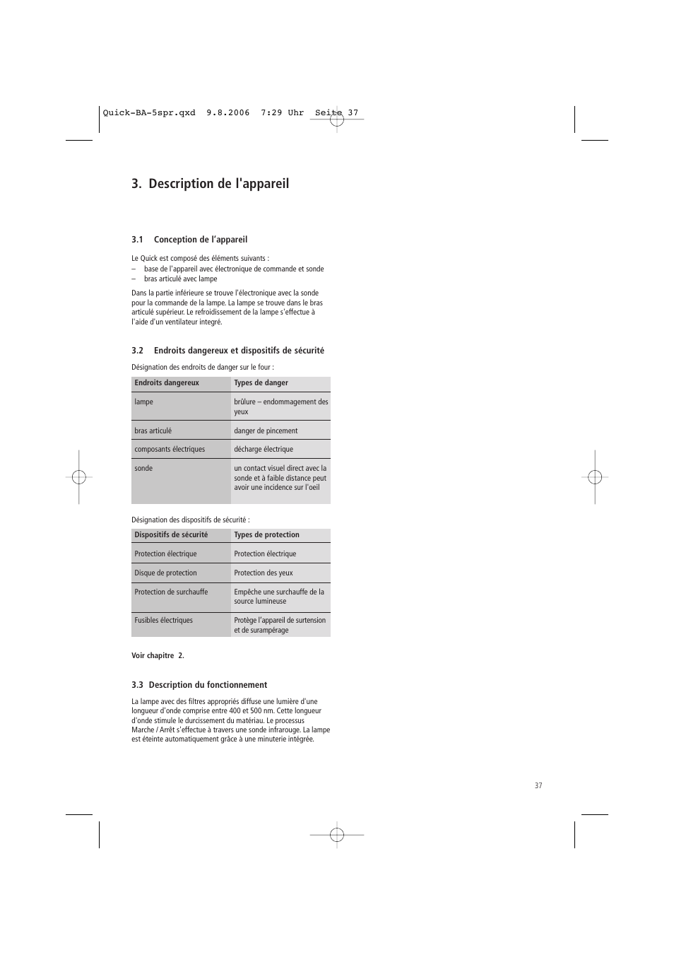 Description de l'appareil | Ivoclar Vivadent Quick User Manual | Page 37 / 76