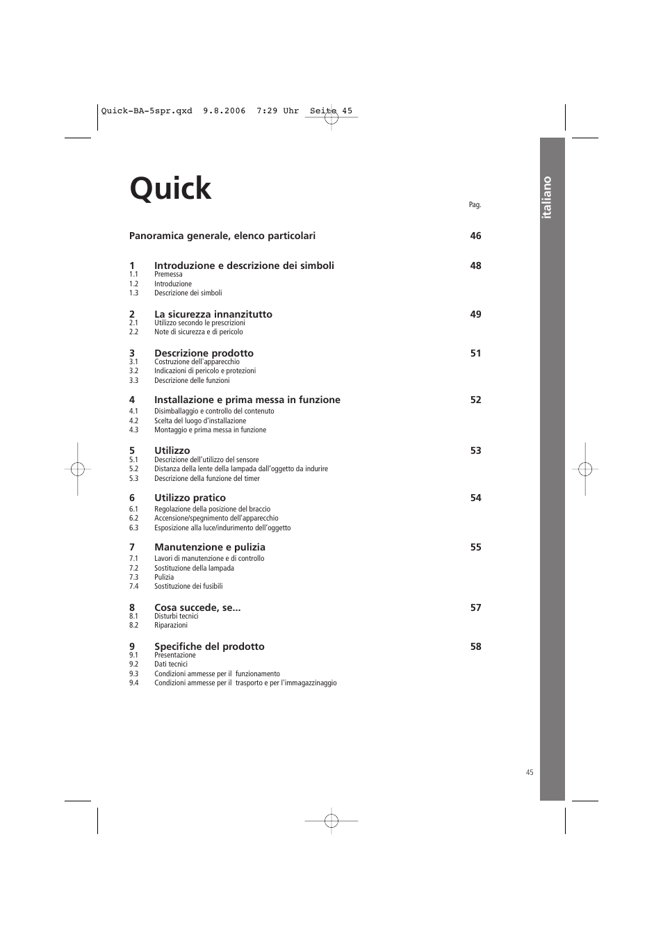 Quick, Italiano | Ivoclar Vivadent Quick User Manual | Page 45 / 76