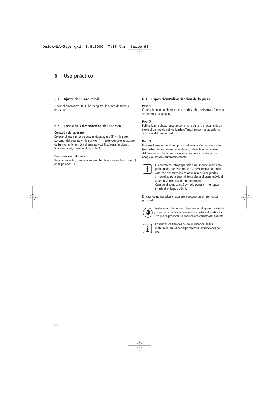 Uso práctico | Ivoclar Vivadent Quick User Manual | Page 68 / 76