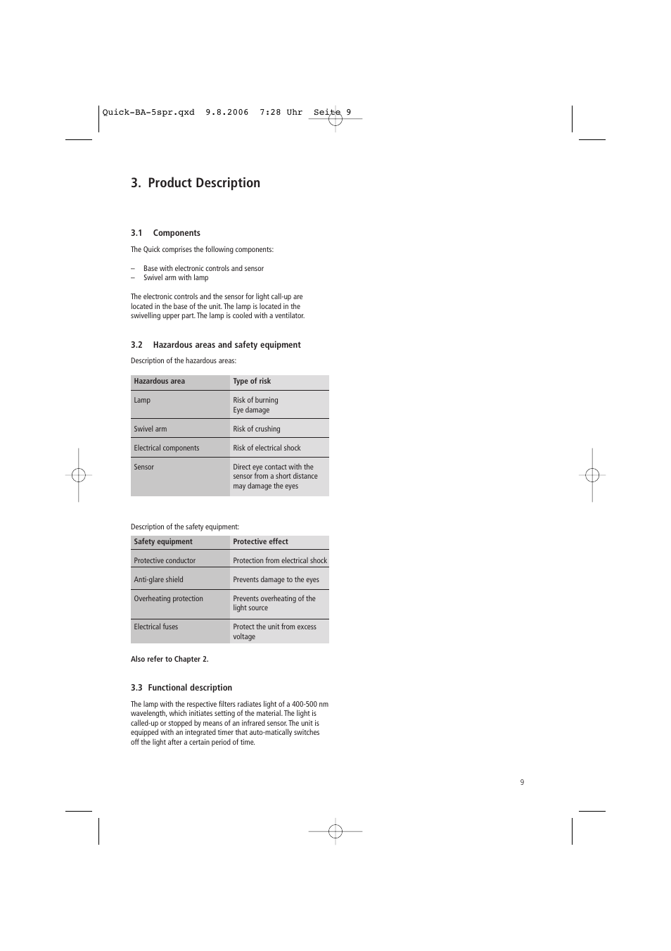 Product description | Ivoclar Vivadent Quick User Manual | Page 9 / 76
