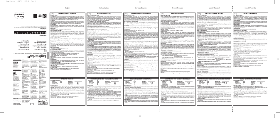 Ivoclar Vivadent Sagittarius User Manual | 2 pages