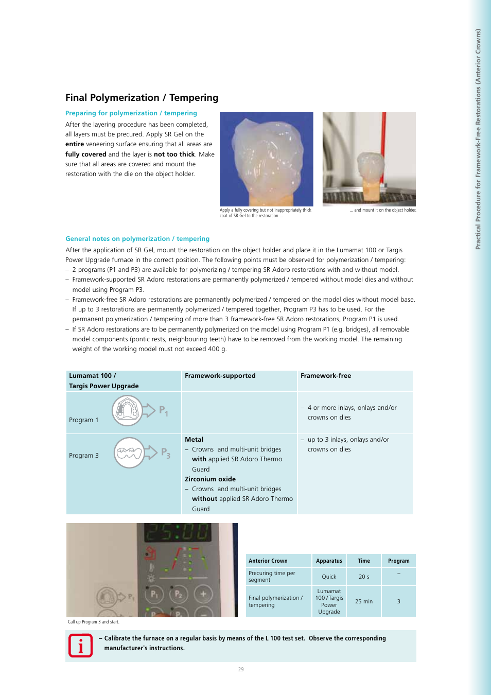 Final polymerization / tempering | Ivoclar Vivadent SR Adoro User Manual | Page 29 / 88