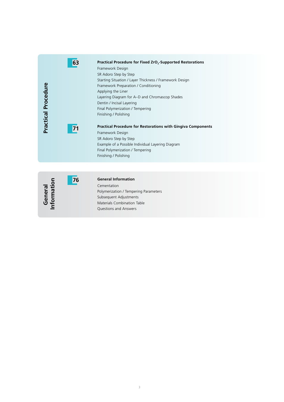 Ivoclar Vivadent SR Adoro User Manual | Page 3 / 88