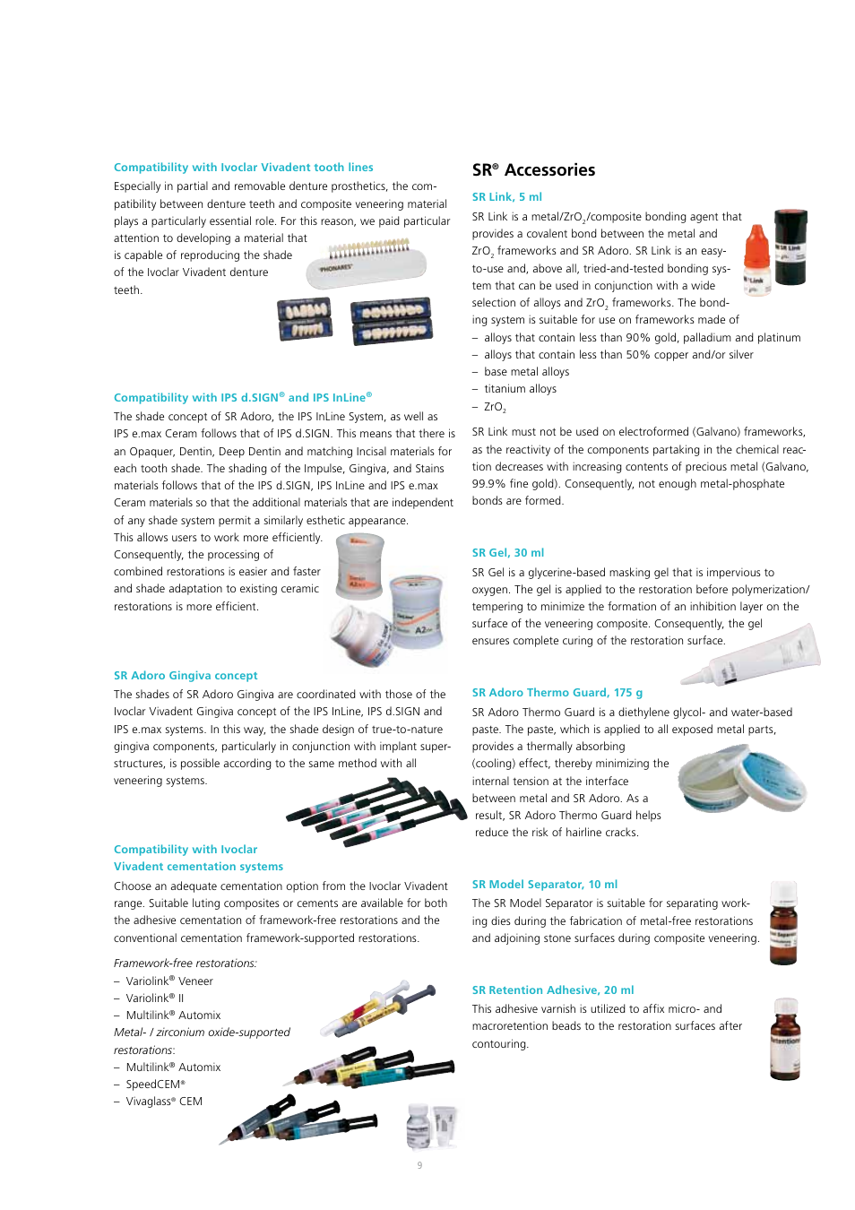 Accessories | Ivoclar Vivadent SR Adoro User Manual | Page 9 / 88