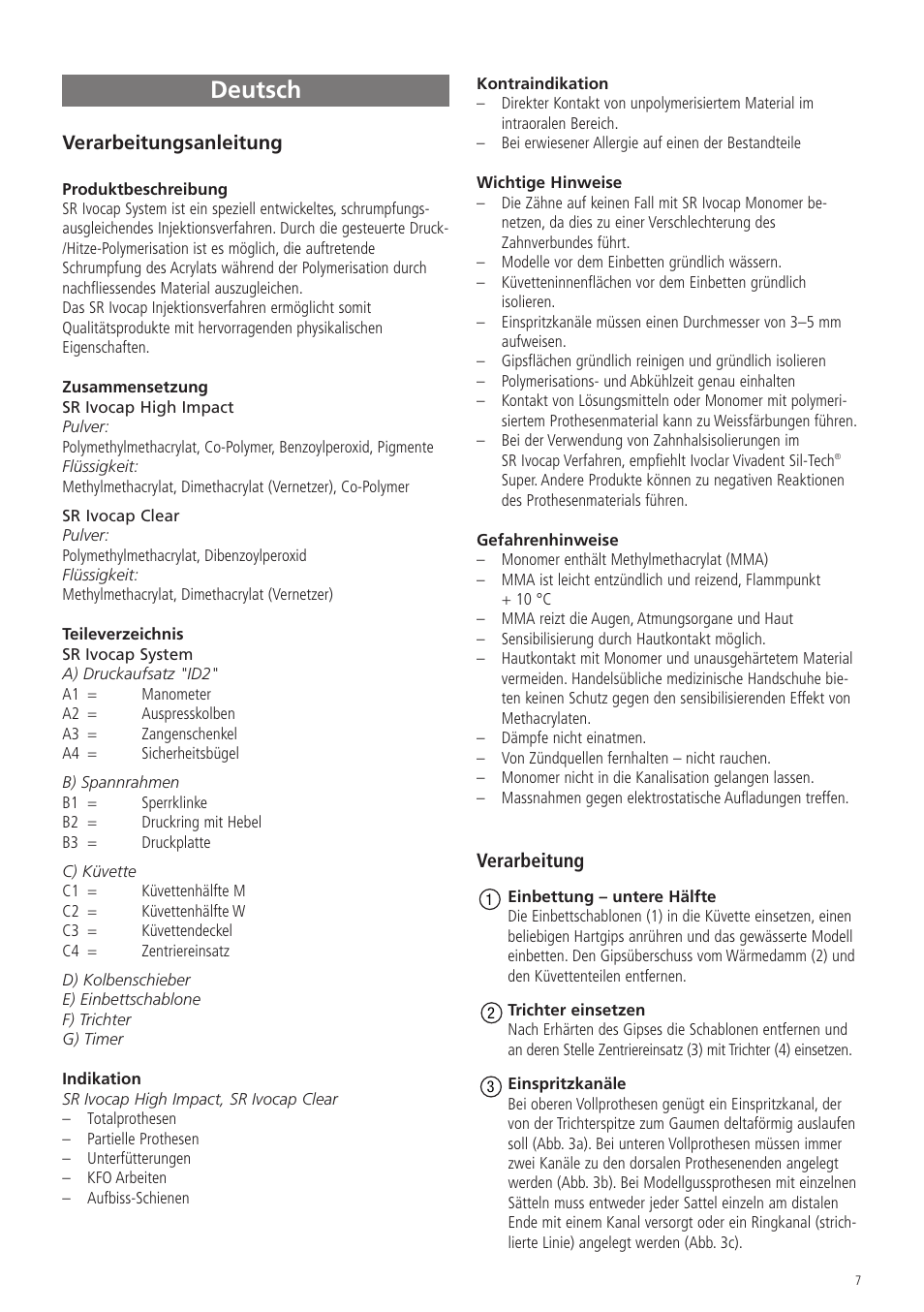 Deutsch | Ivoclar Vivadent SR Ivocap System User Manual | Page 11 / 36