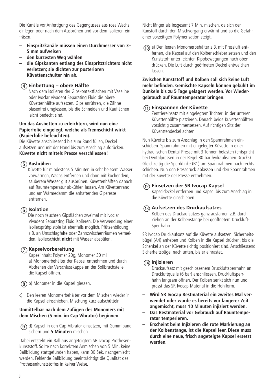 Ivoclar Vivadent SR Ivocap System User Manual | Page 12 / 36