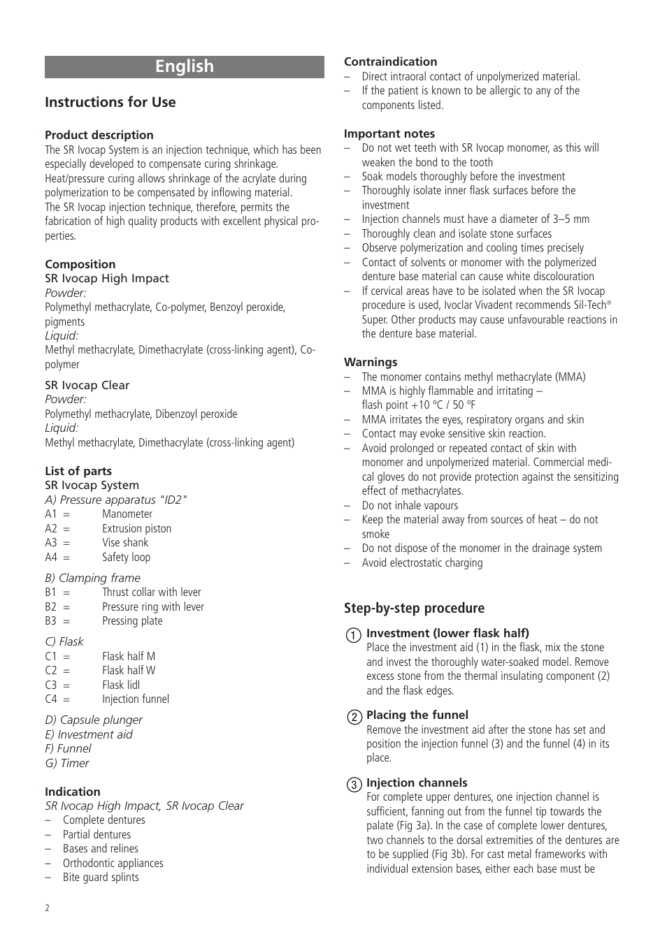 English | Ivoclar Vivadent SR Ivocap System User Manual | Page 6 / 36