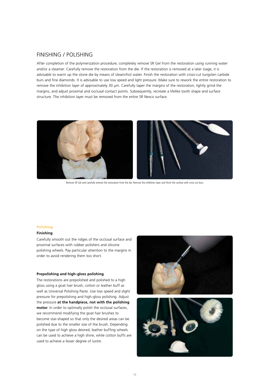 Finishing / polishing | Ivoclar Vivadent SR Nexco Paste User Manual | Page 18 / 64