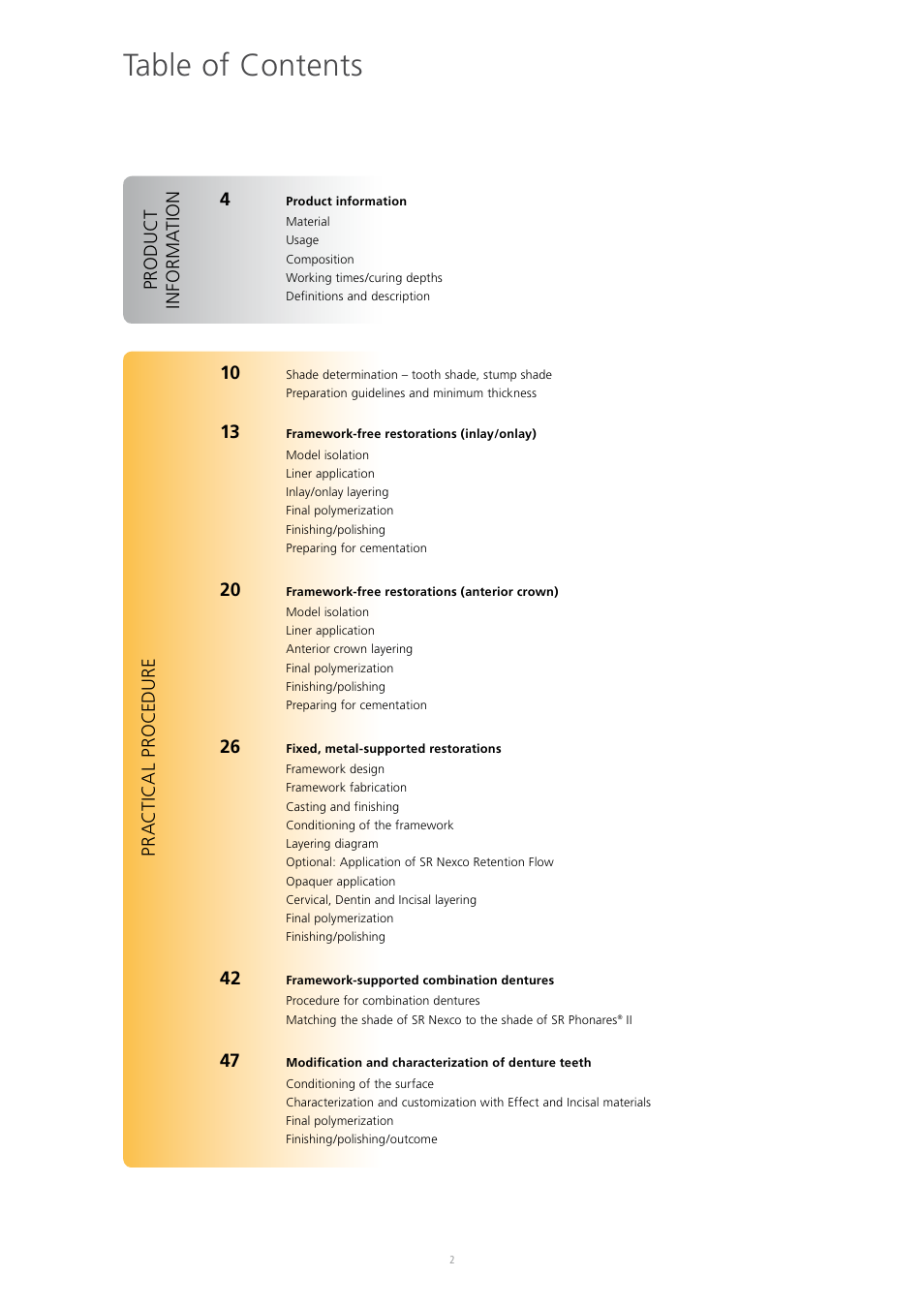 Ivoclar Vivadent SR Nexco Paste User Manual | Page 2 / 64