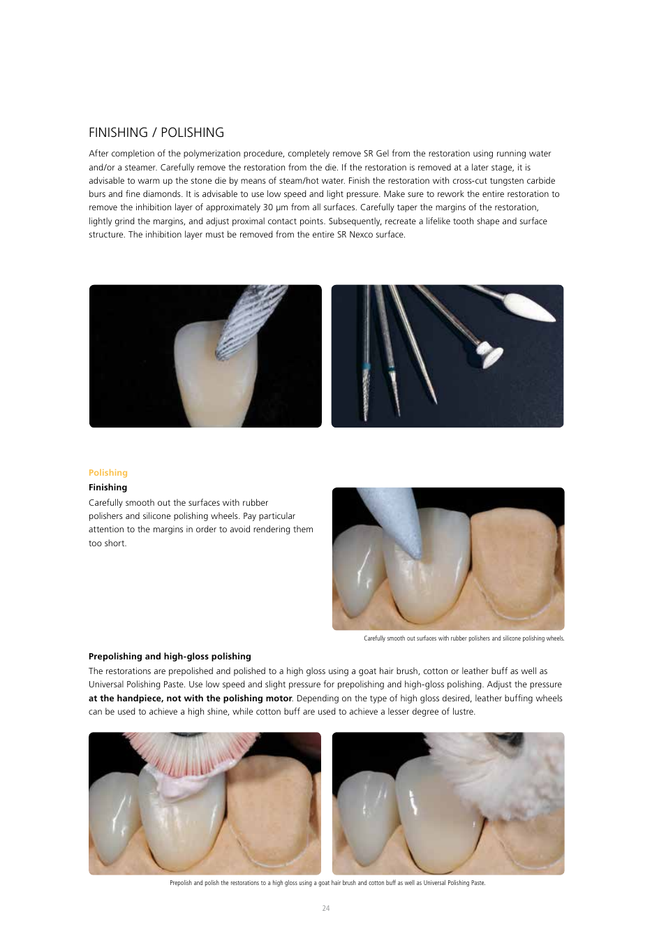 Finishing / polishing | Ivoclar Vivadent SR Nexco Paste User Manual | Page 24 / 64