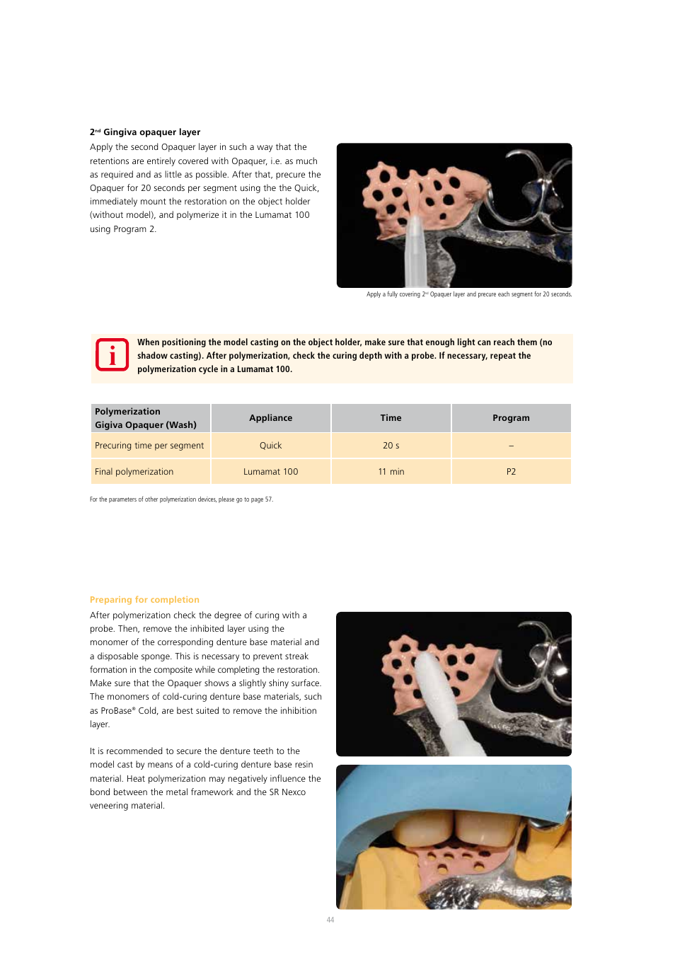 Ivoclar Vivadent SR Nexco Paste User Manual | Page 44 / 64