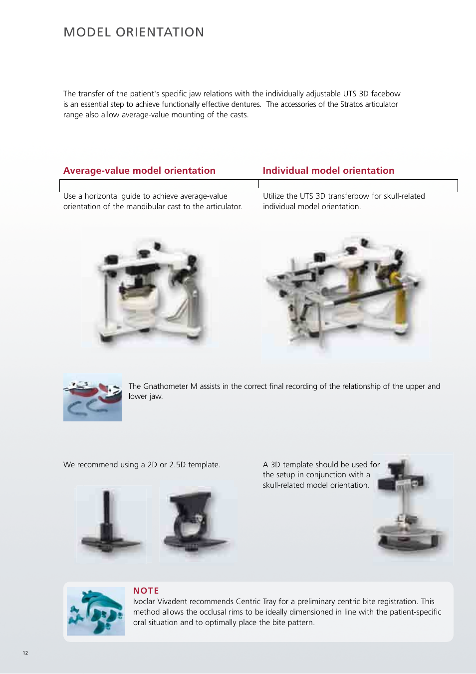 Model orientation | Ivoclar Vivadent SR Phonares II User Manual | Page 12 / 40