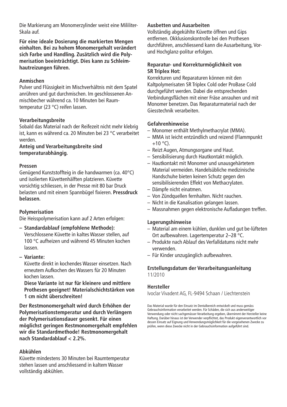 Ivoclar Vivadent SR Triplex Hot User Manual | Page 4 / 20