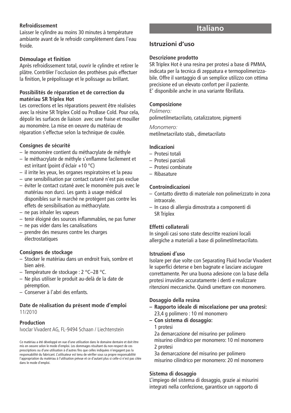 Italiano | Ivoclar Vivadent SR Triplex Hot User Manual | Page 6 / 20
