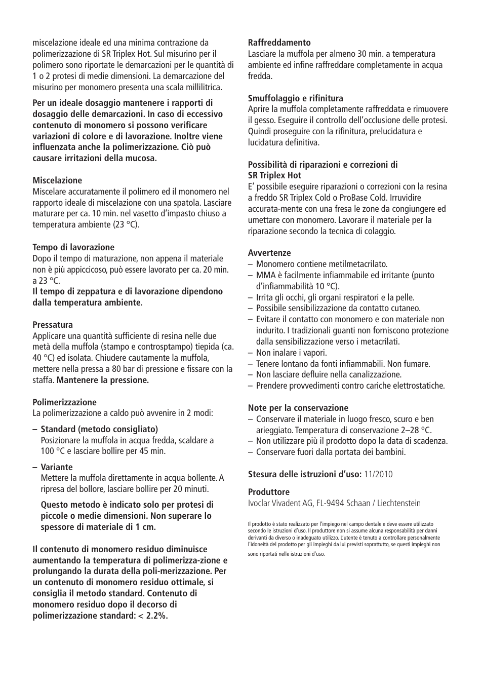 Ivoclar Vivadent SR Triplex Hot User Manual | Page 7 / 20