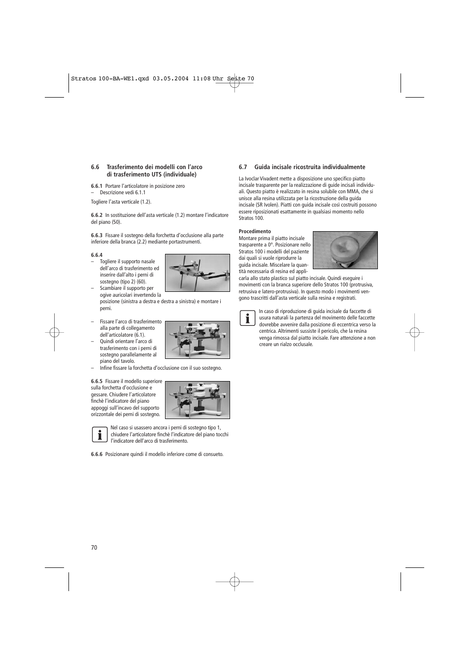 Ivoclar Vivadent Stratos 100 User Manual | Page 70 / 92