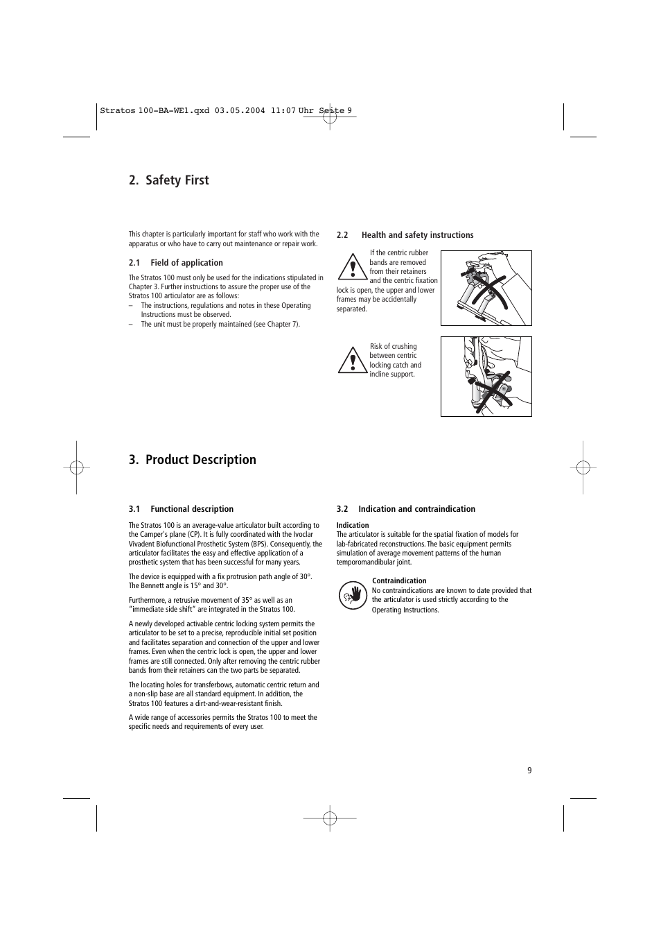 Safety first, Product description | Ivoclar Vivadent Stratos 100 User Manual | Page 9 / 92