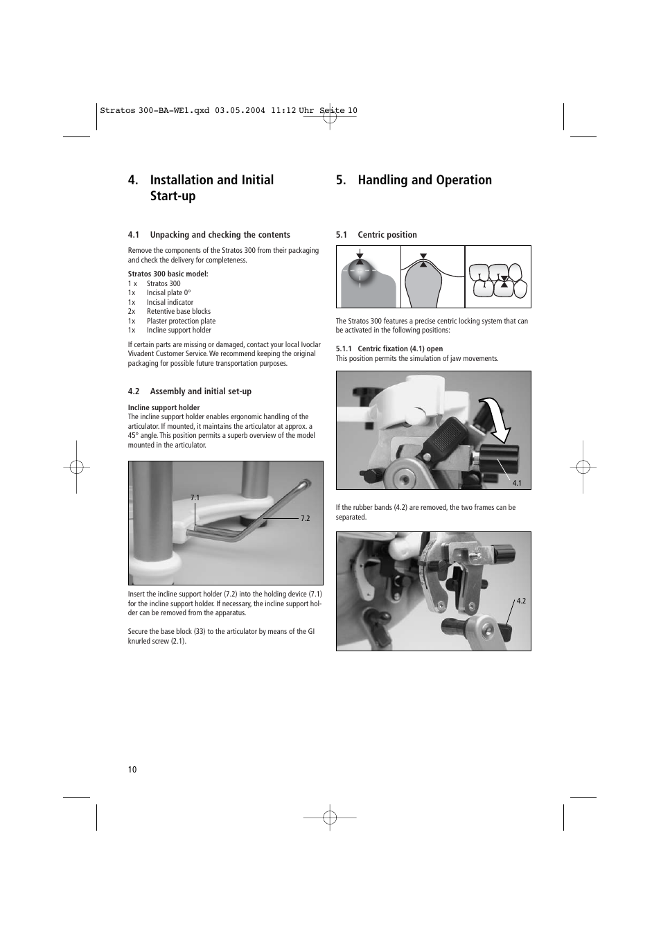 Ivoclar Vivadent Stratos 300 User Manual | Page 10 / 104