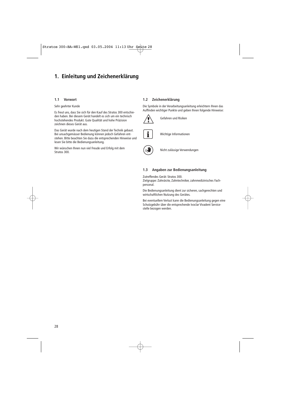 Einleitung und zeichenerklärung | Ivoclar Vivadent Stratos 300 User Manual | Page 28 / 104