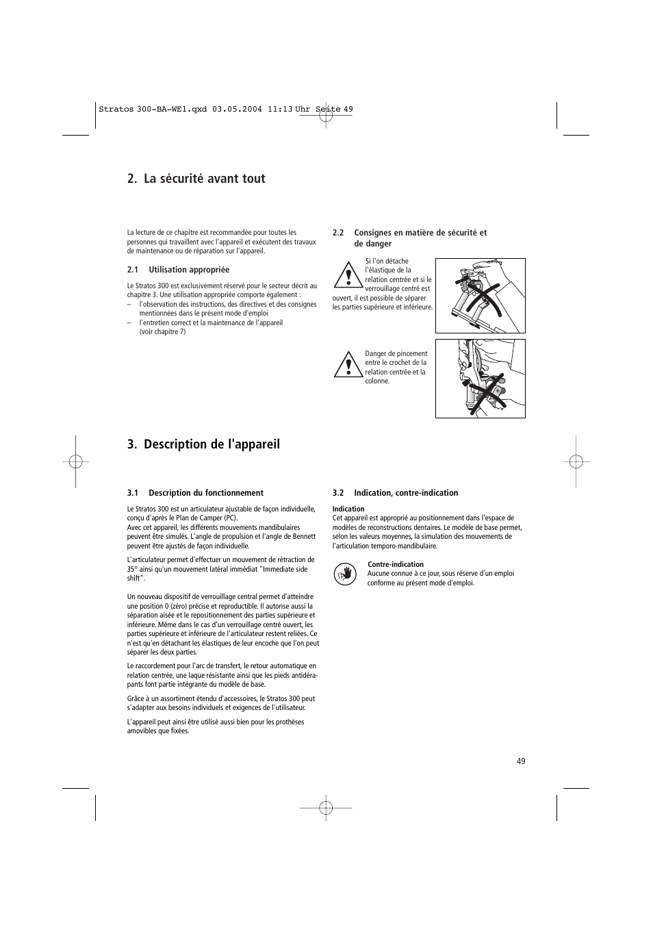 La sécurité avant tout, Description de l'appareil | Ivoclar Vivadent Stratos 300 User Manual | Page 49 / 104