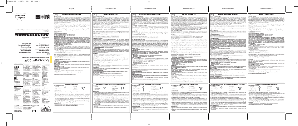 Ivoclar Vivadent Solarcast 20 User Manual | 2 pages