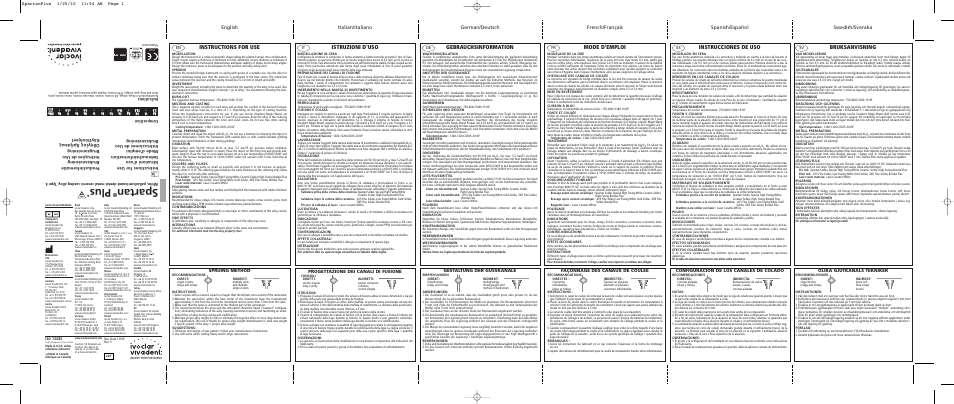 Ivoclar Vivadent Spartan Plus User Manual | 2 pages