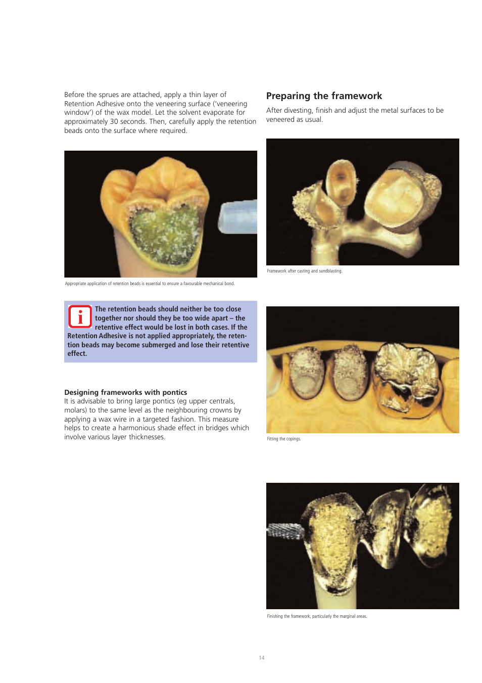 Preparing the framework | Ivoclar Vivadent SR Chromasit User Manual | Page 14 / 28