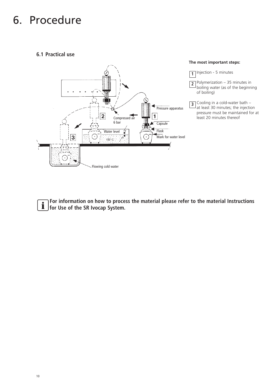 Procedure, 1 practical use | Ivoclar Vivadent SR Ivocap Equipment System User Manual | Page 10 / 16