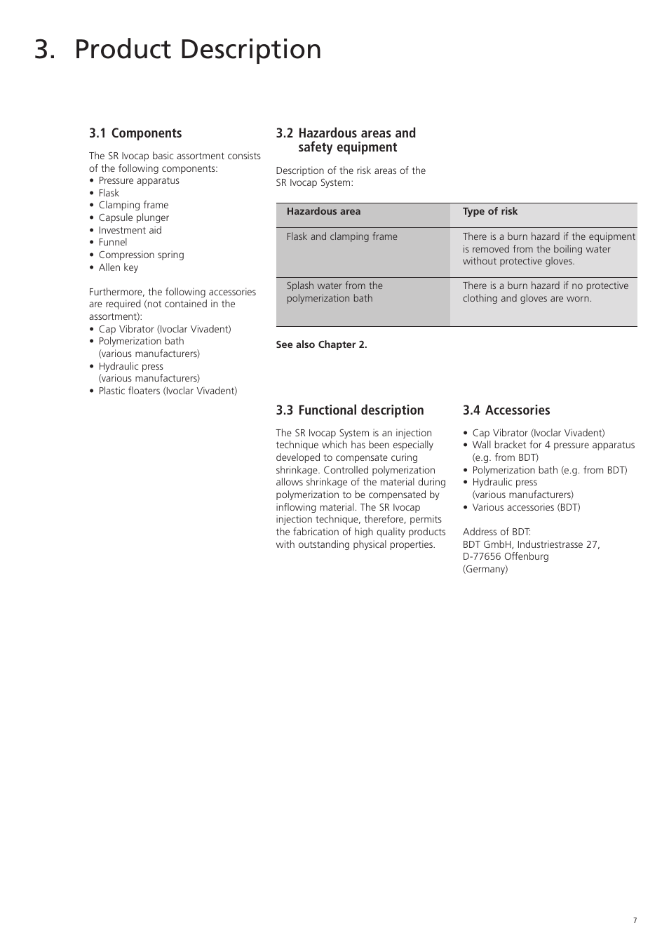 Product description | Ivoclar Vivadent SR Ivocap Equipment System User Manual | Page 7 / 16