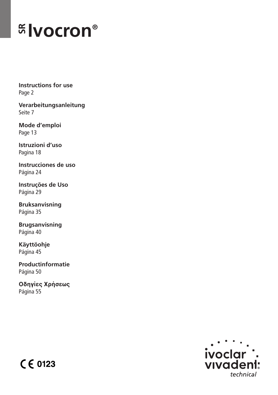 Ivoclar Vivadent SR Ivocron User Manual | 62 pages