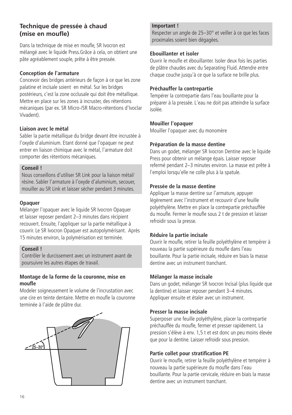 Ivoclar Vivadent SR Ivocron User Manual | Page 16 / 62