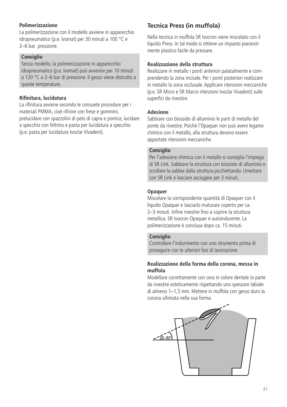 Ivoclar Vivadent SR Ivocron User Manual | Page 21 / 62