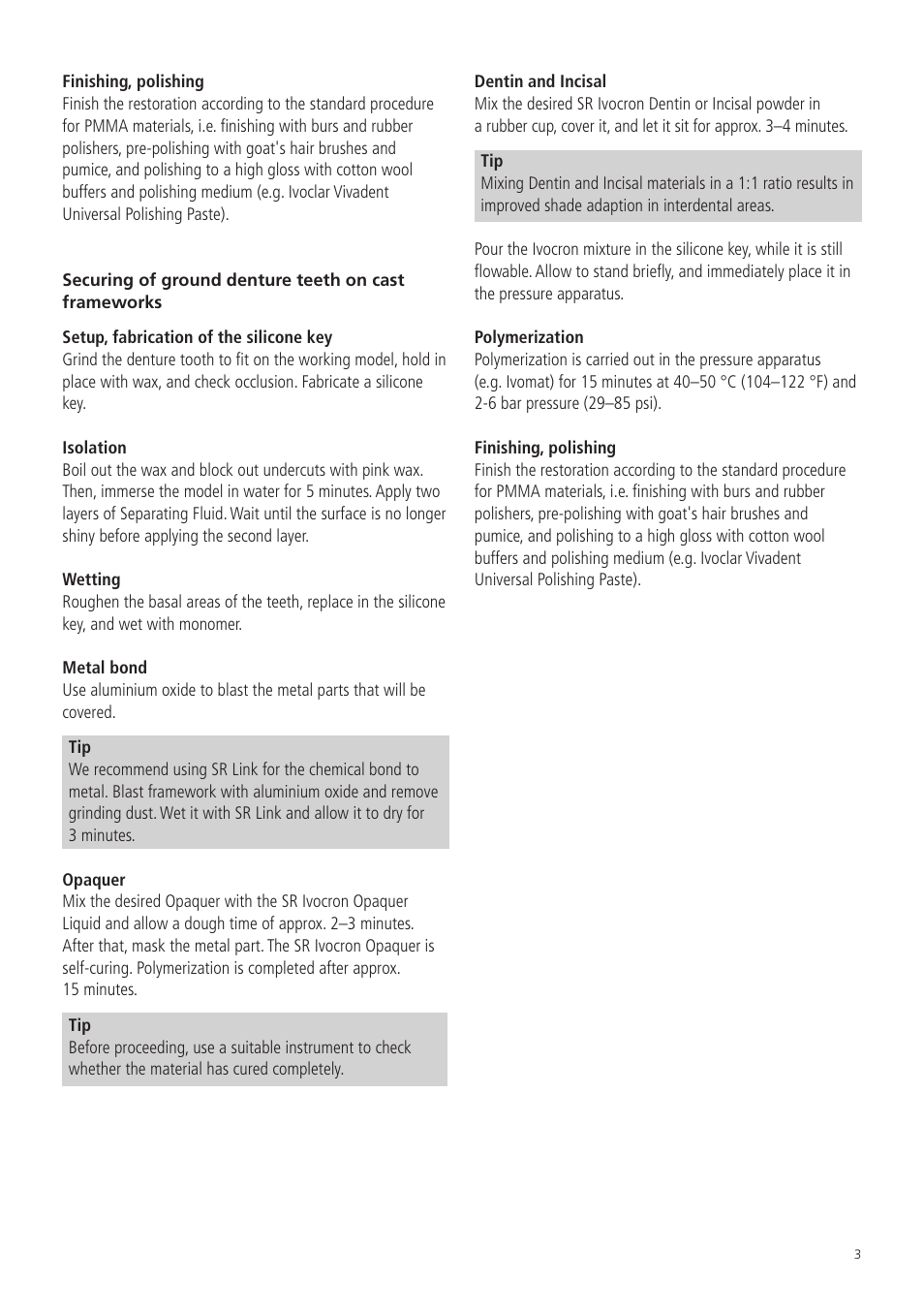 Ivoclar Vivadent SR Ivocron User Manual | Page 3 / 62