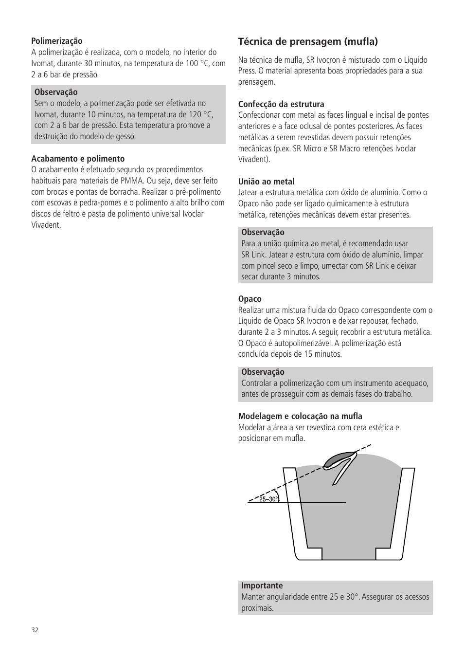 Ivoclar Vivadent SR Ivocron User Manual | Page 32 / 62