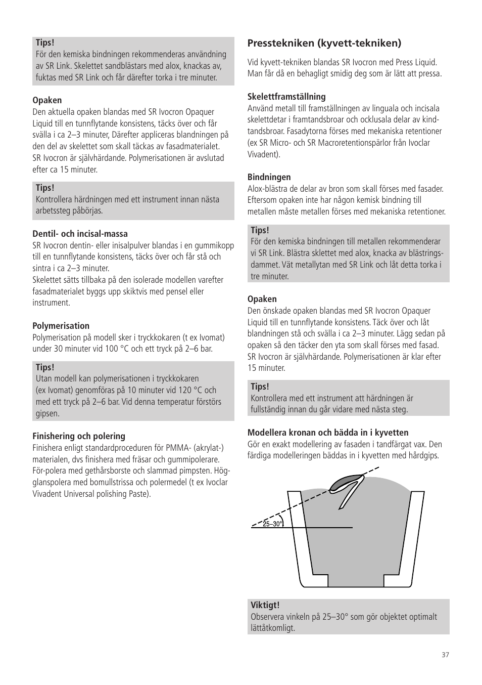 Ivoclar Vivadent SR Ivocron User Manual | Page 37 / 62