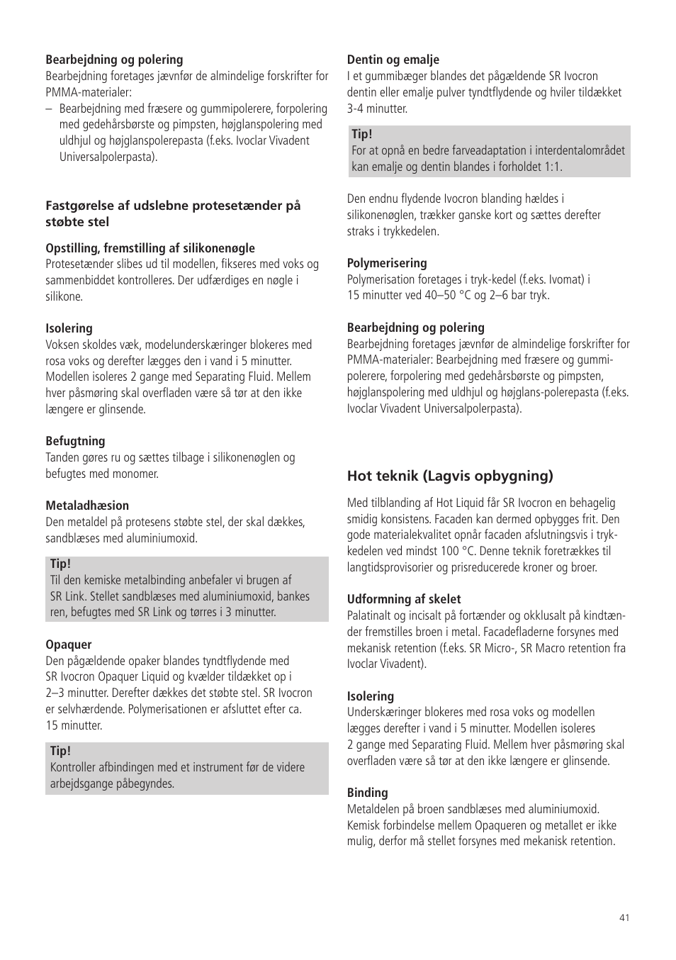 Ivoclar Vivadent SR Ivocron User Manual | Page 41 / 62