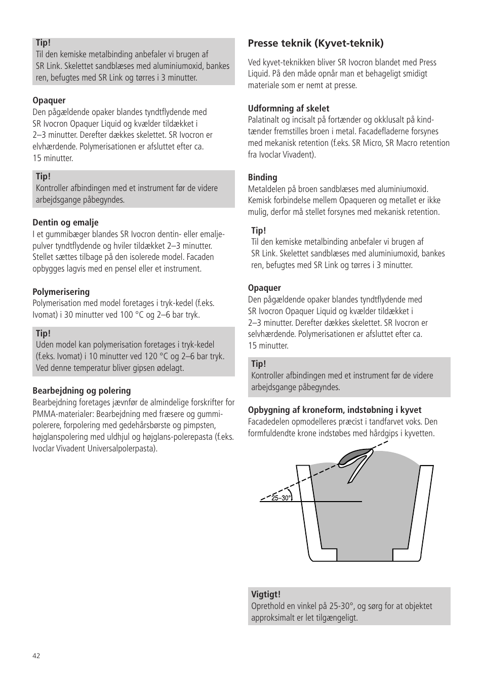 Ivoclar Vivadent SR Ivocron User Manual | Page 42 / 62