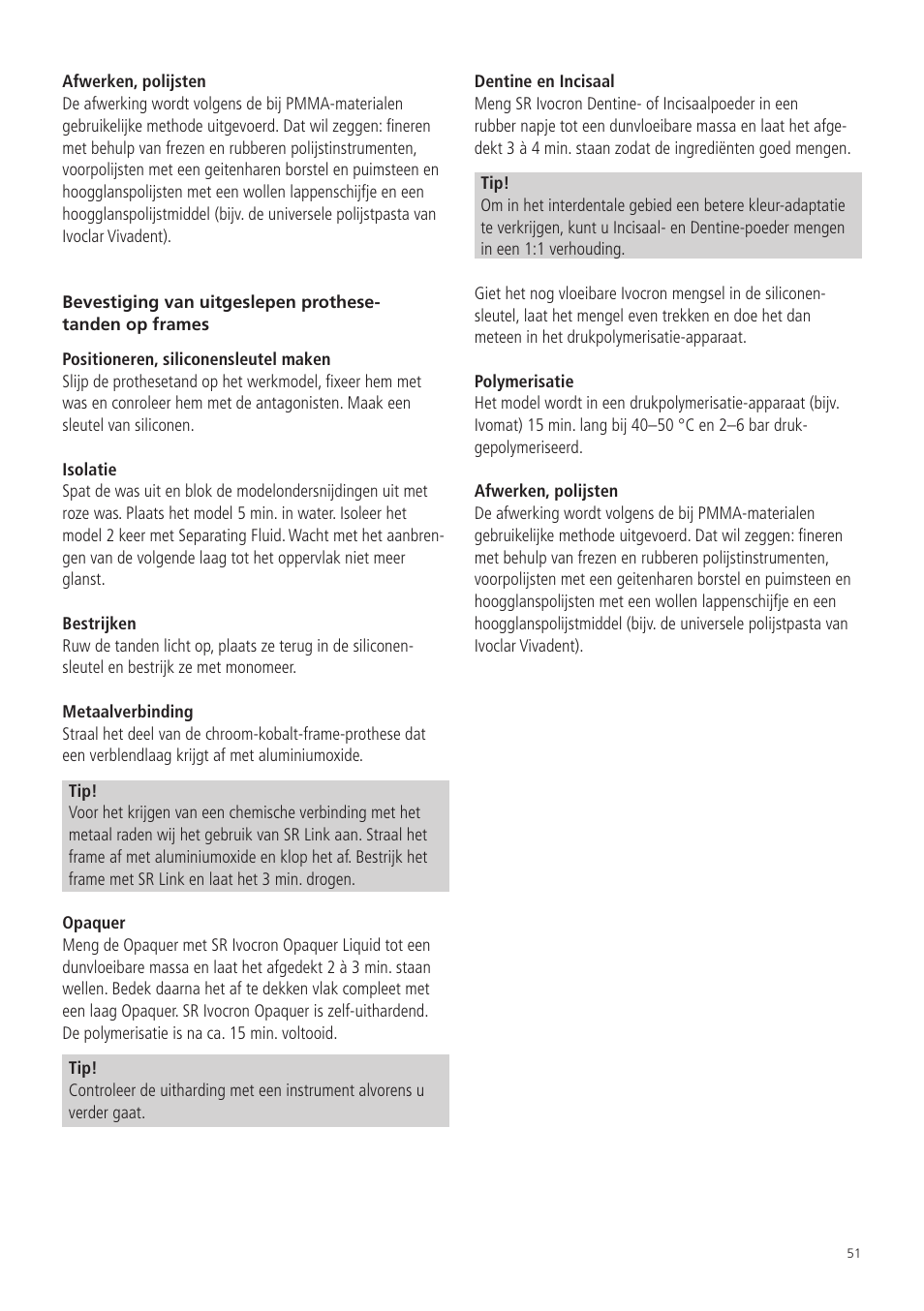 Ivoclar Vivadent SR Ivocron User Manual | Page 51 / 62